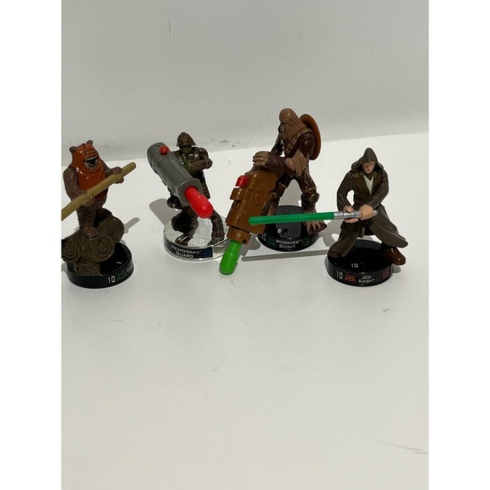 Star Wars Attacktix Battle Figure Lot Wicket Jedi Wookiee Neimoidian Hasbro 2005